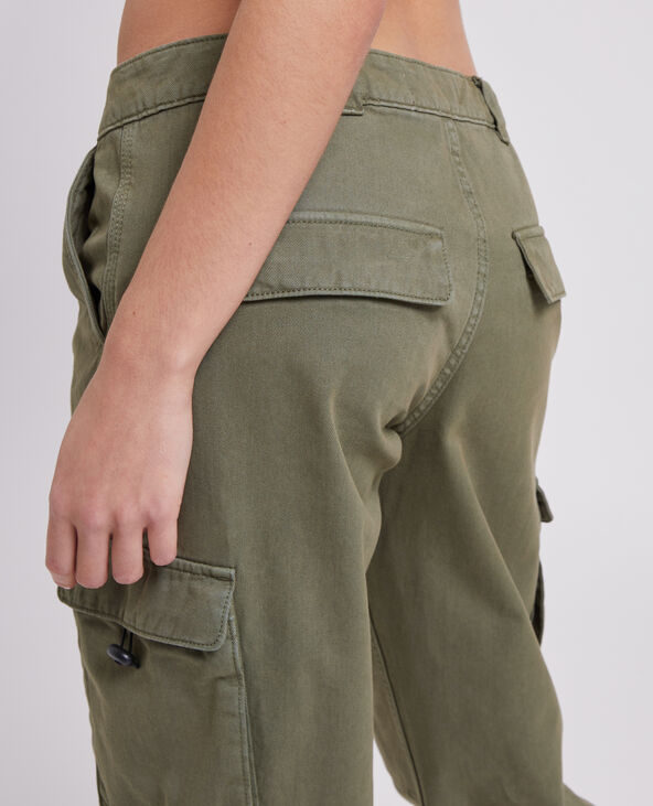 Pantalon droit cargo taille basse vert kaki - Pimkie