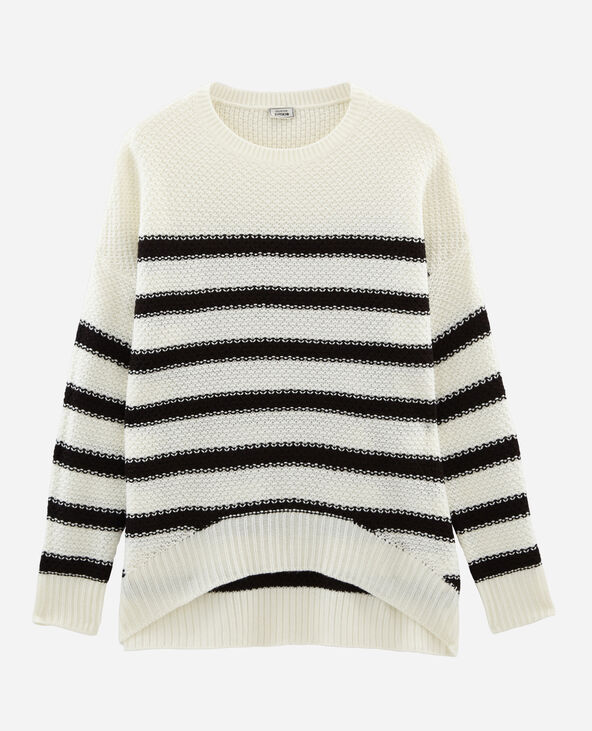 Pull à rayures blanc - Pimkie