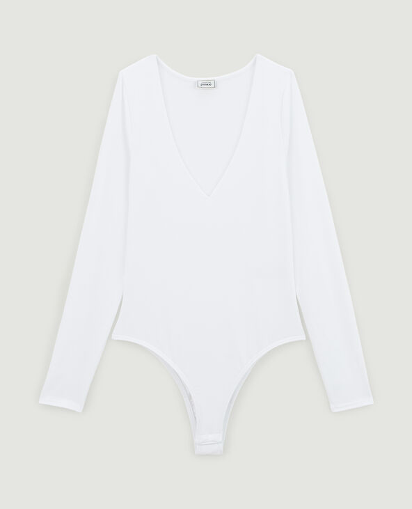 Body manches longues col V blanc - Pimkie