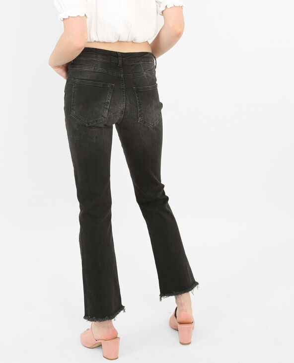 Jean flare à œillets noir - Pimkie