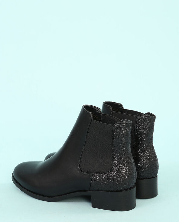 Boots chelsea glitter noir - Pimkie