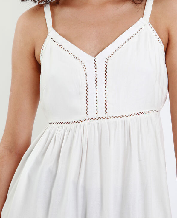 Robe courte ajourée blanc - Pimkie