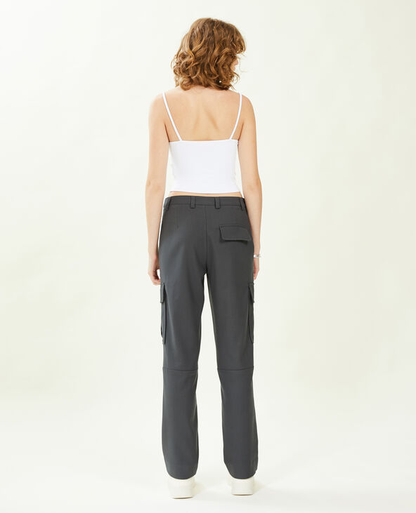 Pantalon cargo uni gris foncé - Pimkie