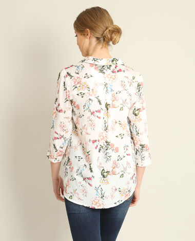 Chemisier à fleurs blanc - Pimkie