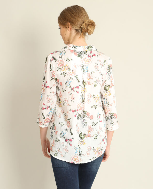 Chemisier à fleurs blanc - Pimkie