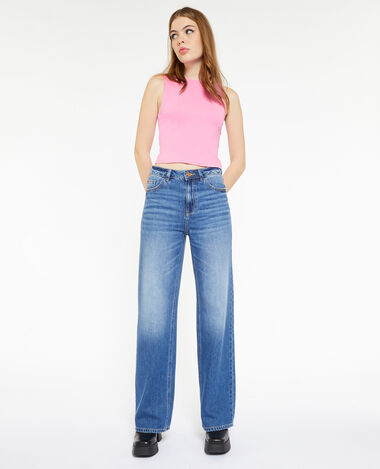 Jean wide taille haute bleu - Pimkie