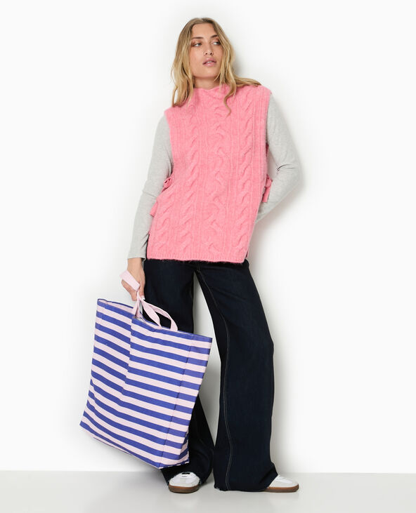 Grand totebag rayé violet - Pimkie