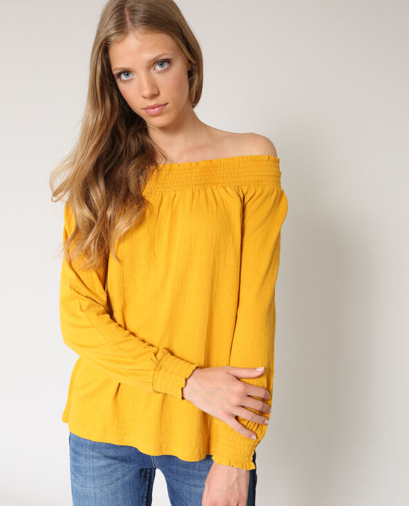 Blouse smockée orange - Pimkie