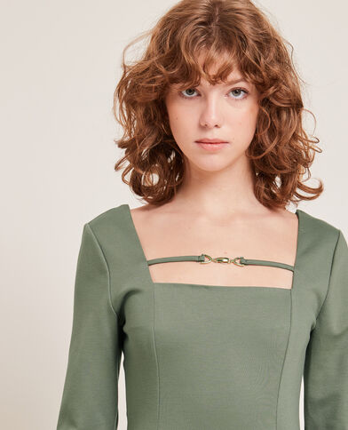 Robe fourreau manches longues vert - Pimkie