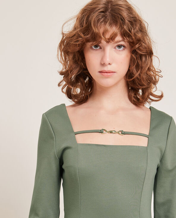 Robe fourreau manches longues vert - Pimkie