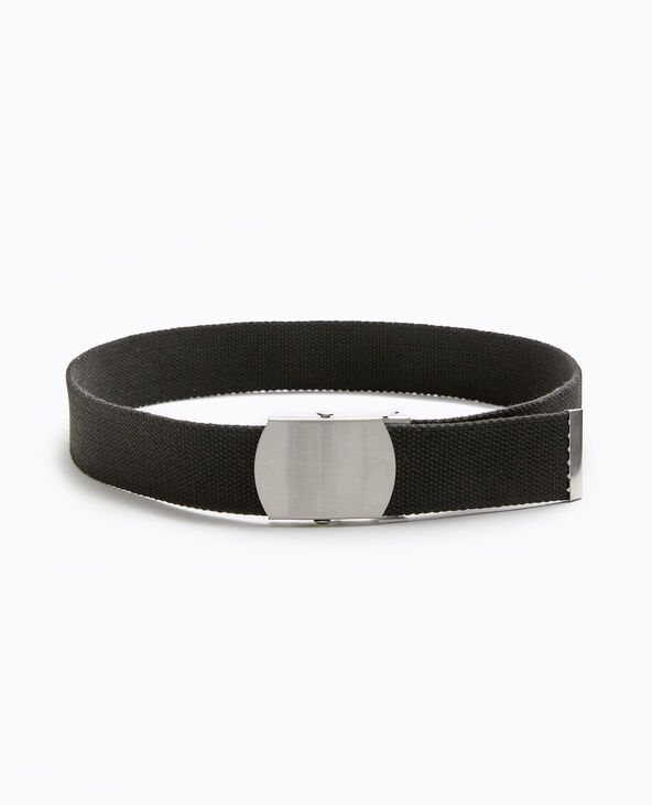 Ceinture en canvas avec boucle métallique noir - Pimkie