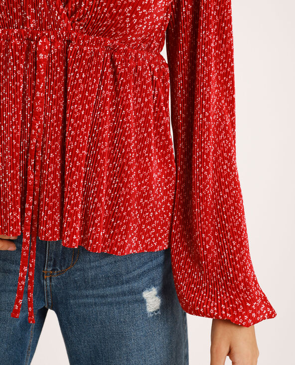 Blouse plissée rouge - Pimkie