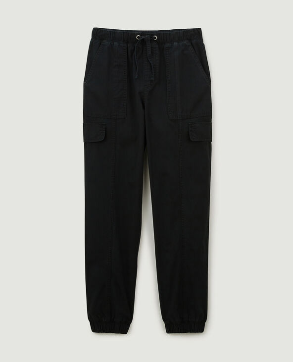Pantalon cargo taille et bas élastiqués noir - Pimkie