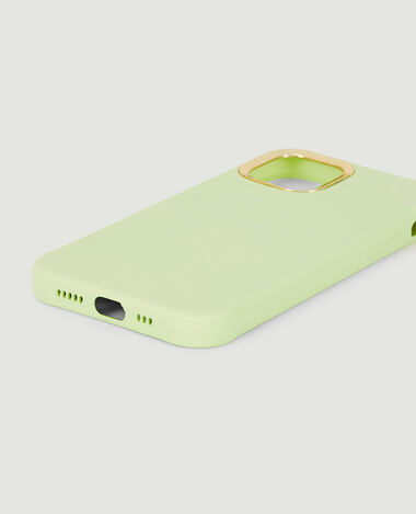 Coque iPhone contour doré vert anis - Pimkie