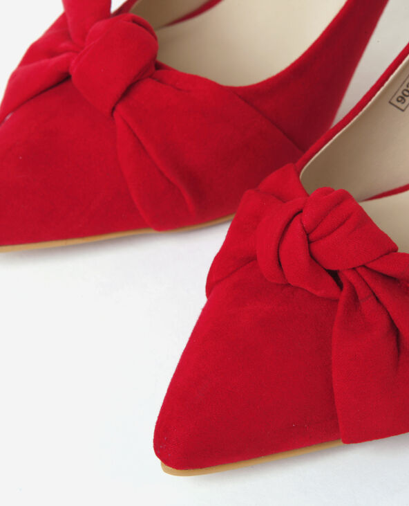 Escarpins microfibre nœud rouge - Pimkie