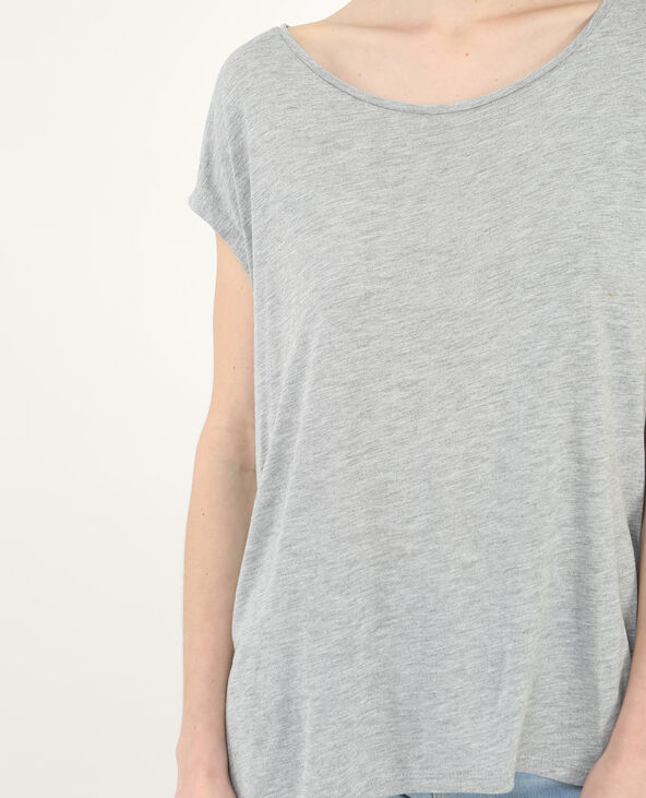 T-shirt long gris chiné - Pimkie