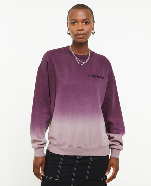 Sweat oversize dégradé et brodé violet - Pimkie