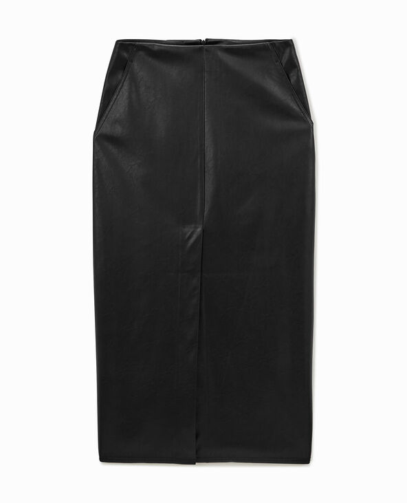 Jupe longue en simili noir - Pimkie