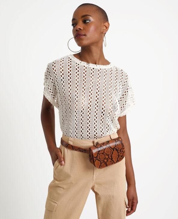 Top en maille ajourée blanc - Pimkie