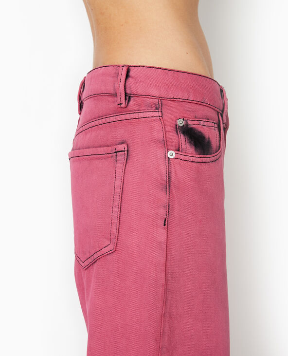 Jean droit taille basse effet acid rose - Pimkie