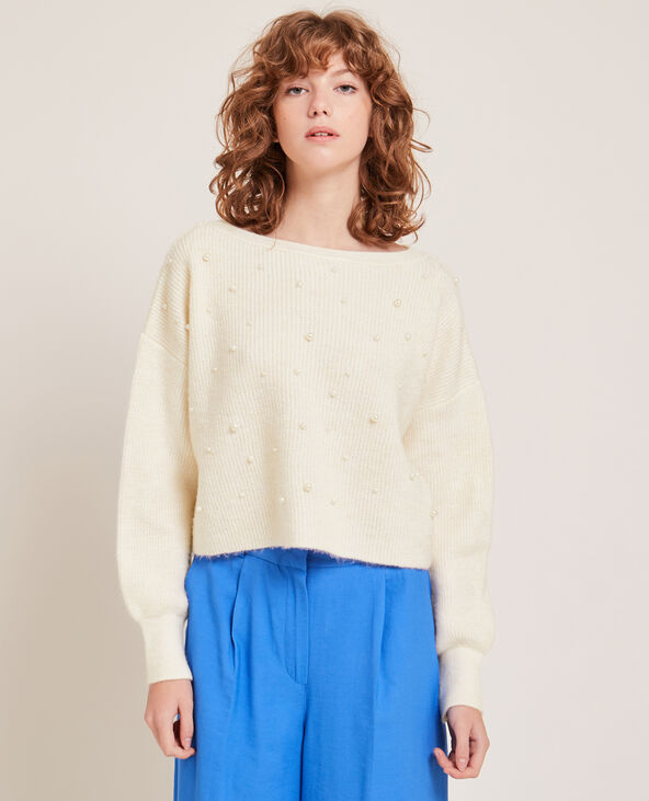 Pull à perles écru - Pimkie