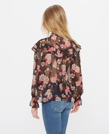 Blouse transparente imprimée noir - Pimkie