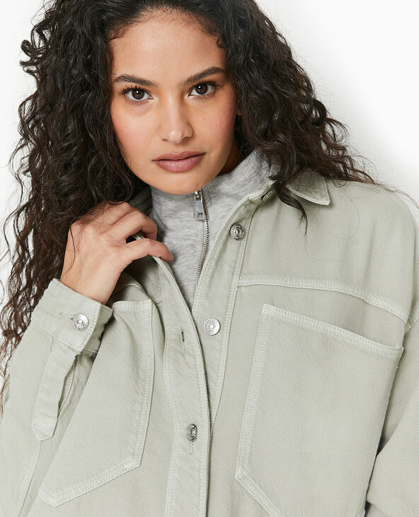 Surchemise en toile épaisse vert clair - Pimkie