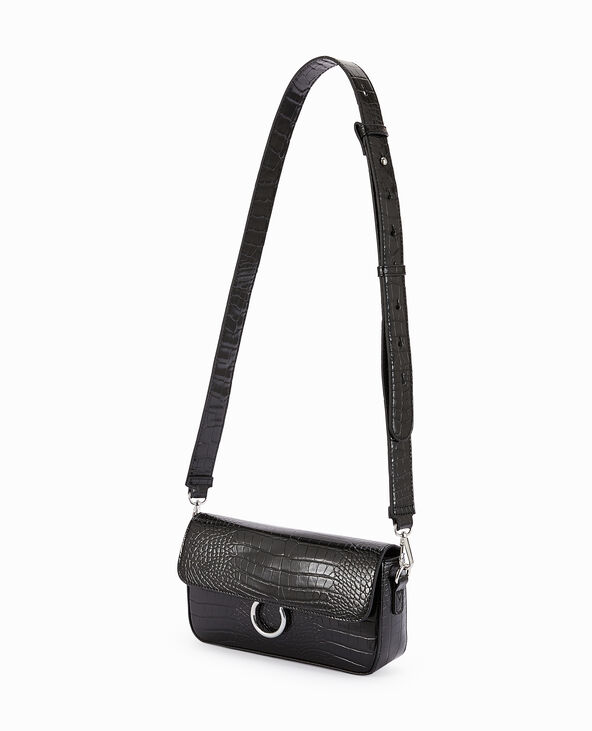 Sac baguette croco discount noir