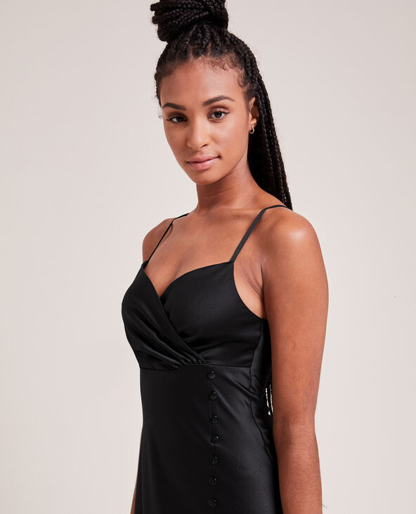 Robe courte cache c ur en satin