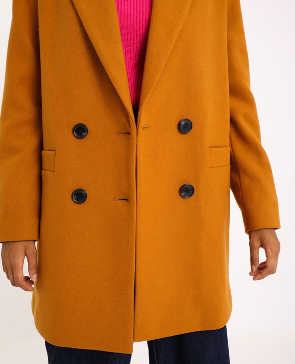 Manteau drap de laine jaune ocre - Pimkie