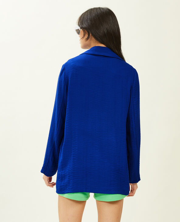 Veste blazer effet lin bleu électrique - Pimkie