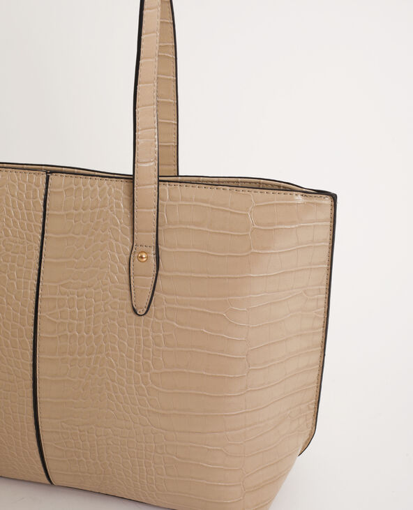 Sac cabas croco beige - Pimkie