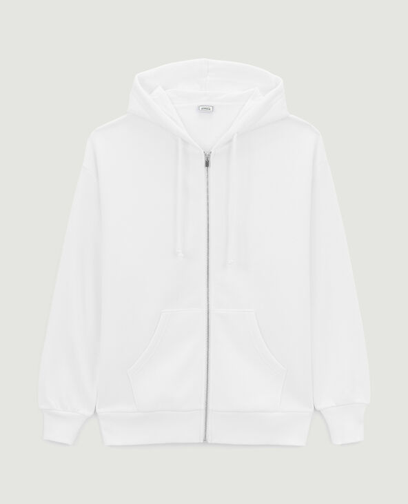 Sweat zippé oversize avec capuche blanc - Pimkie
