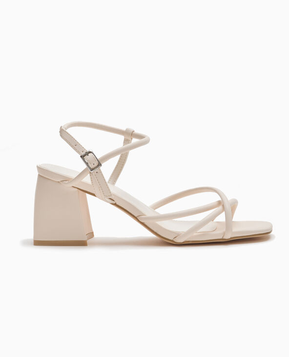 Sandales à talons avec brides blanc - Pimkie