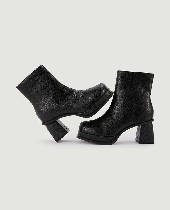 Bottines irisées à talon noir - Pimkie