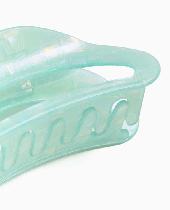 Pince crocodile effet irisé bleu turquoise - Pimkie