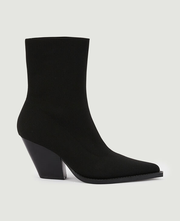 Boots façon santiags en maille textile extensible noir - Pimkie