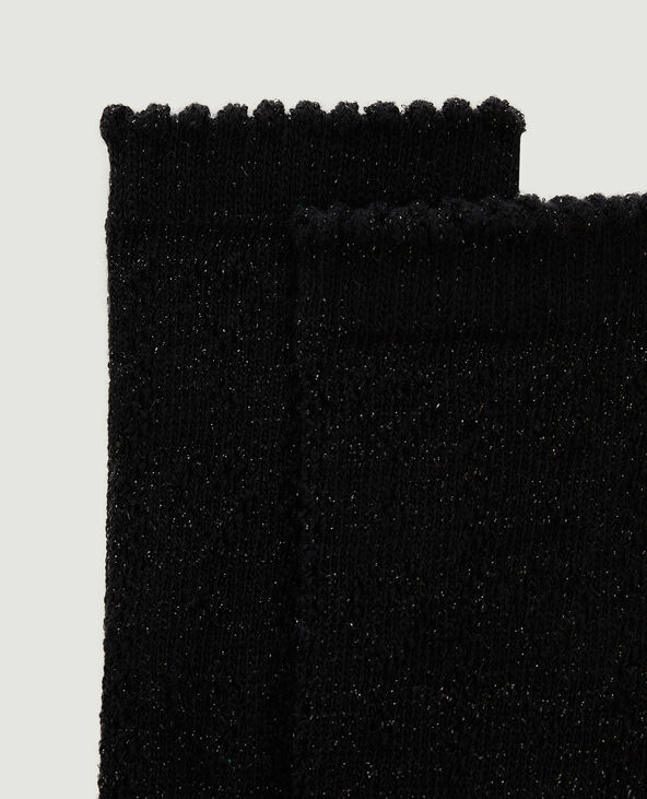 Paire de chaussettes en maille ajourée avec lurex noir - Pimkie