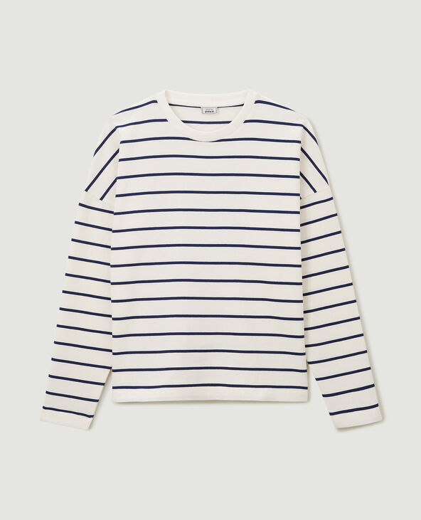 T-shirt marinière à manches longues blanc - Pimkie