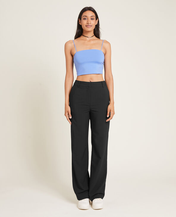 Pantalon large et droit taille haute noir - Pimkie