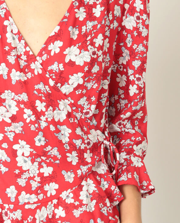 Blouse cache-cœur rouge - Pimkie