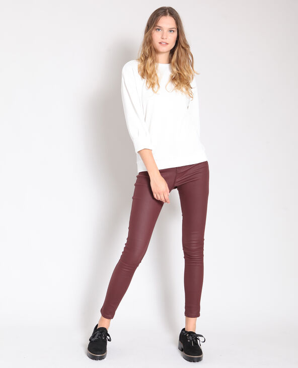 Skinny enduit bordeaux - Pimkie