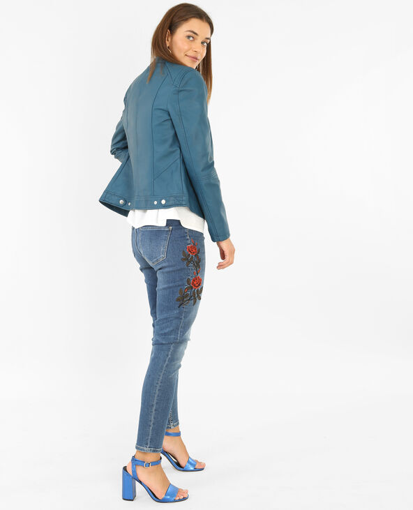 Veste en simili cuir bleu foncé - Pimkie