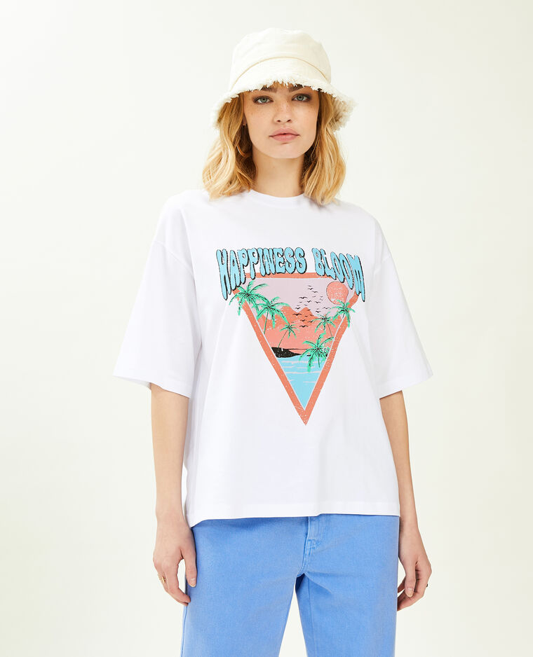 T-shirt oversize avec imprimé blanc - Pimkie
