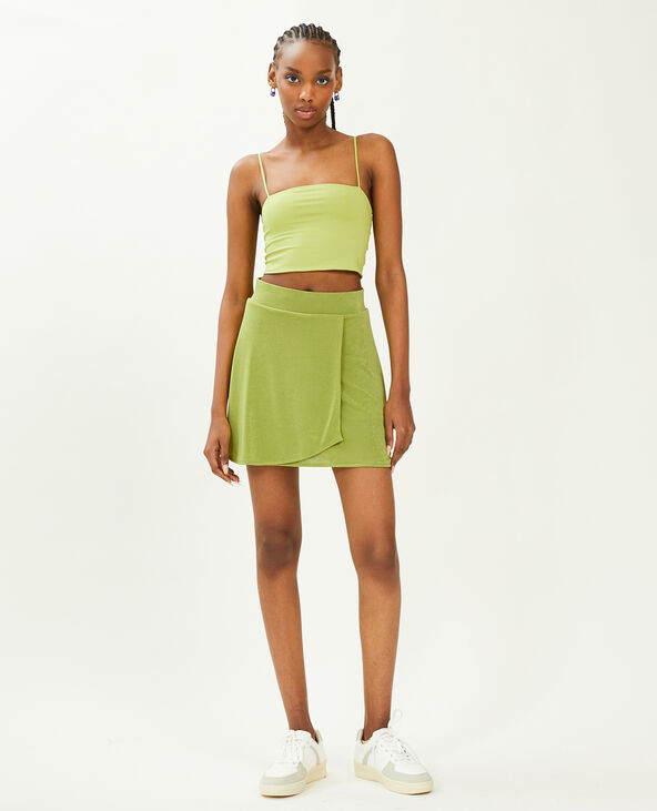 Jupe-short en tissu fluide vert kaki - Pimkie