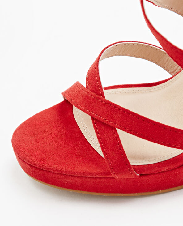 Sandales à talons aiguilles rouge - Pimkie