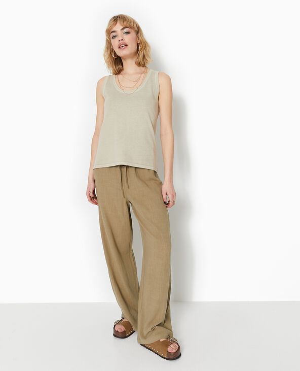 Débardeur ample avec effet acid wash beige - Pimkie