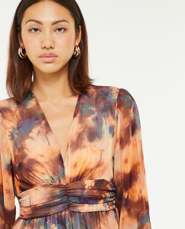 Robe courte en mousseline marron - Pimkie