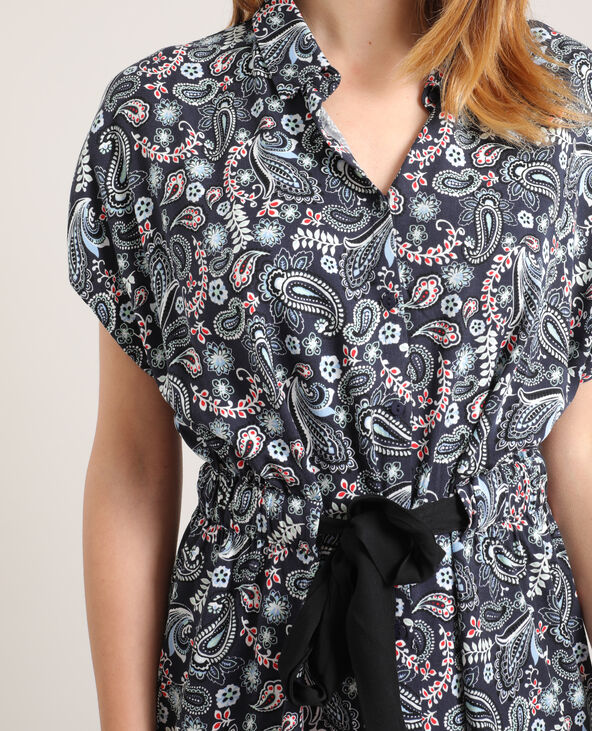 Robe chemise nouée bleu foncé - Pimkie