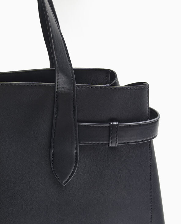 Grand sac cabas avec ceinture noir - Pimkie
